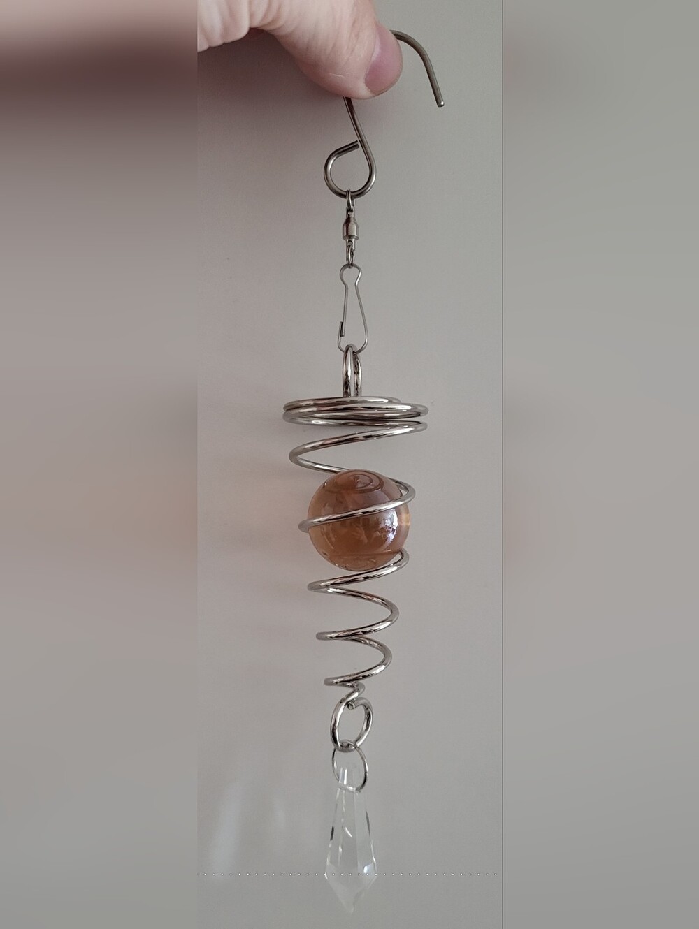 ✨ Hanging Crystal Suncatcher with Spinning Spiral & Rainbow Prism ✨